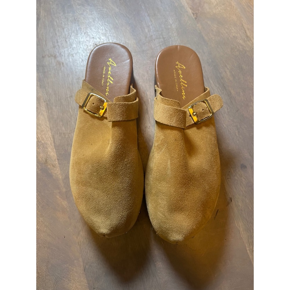 Avellini Womens Clog‎ Mules Suede Studded Tan 39